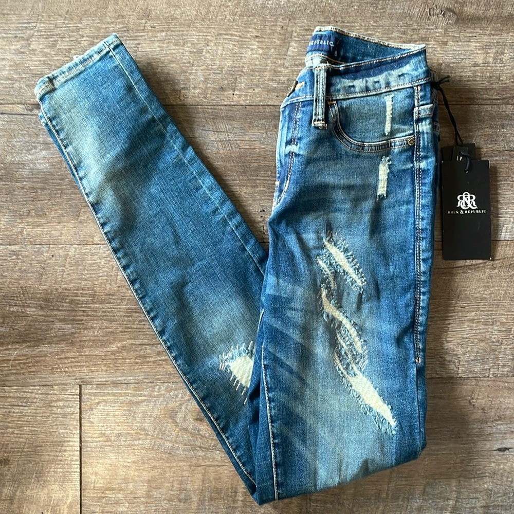NWT Rock & Republic mid rise denim leggings jeggings